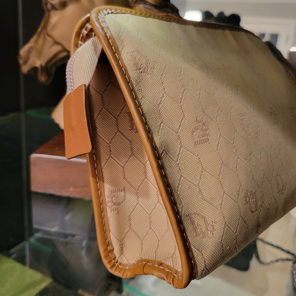 CHISTIAN DIOR  Honeycomb Coated Canvas Clutch - Picture 2 of 3